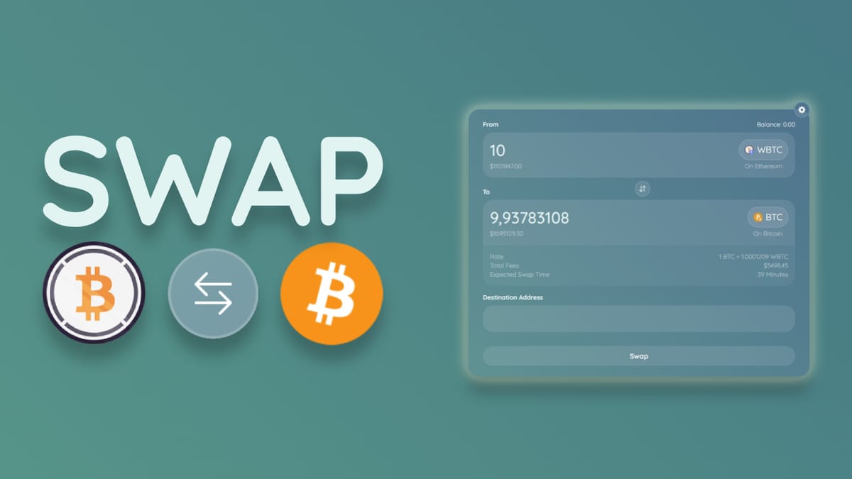 Trade WBTC to BTC using MetaMask